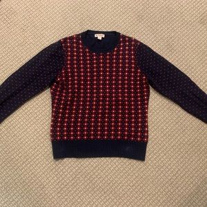 Patterned Blue & Red Brooks Brothers Sweater